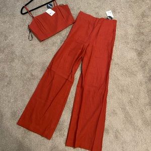 NWT Linen Two Piece Set